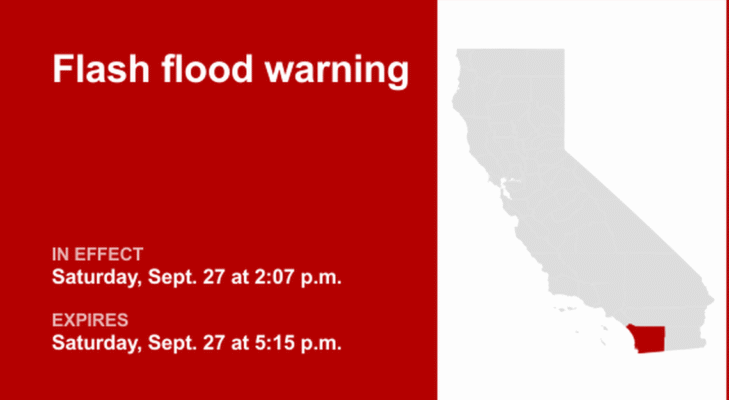 UPDATE: Beware!, Flash Flood Warning for San Diego County