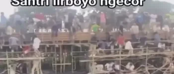 Video Viral Ratusan Santri Ikut Ngecor Bangun Pondok Pesantren