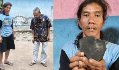 Gempar! Warga Tegal Temukan Batu Hitam Diduga Meteor, Begini Penampakannya