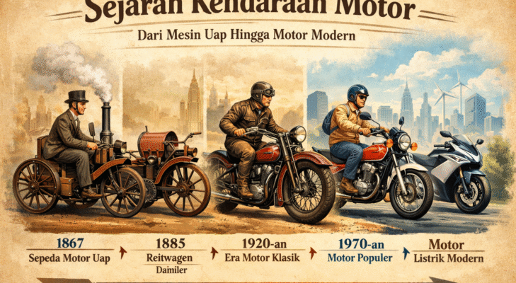 Sejarah Kendaraan Motor, Dari Mesin Uap hingga Motor Modern