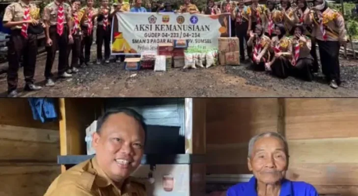 Gerak Cepat Pramuka SMA Negeri 3 Pagar Alam, Himpun Dana dan Bantu Korban Kebakaran di Muara Tenang