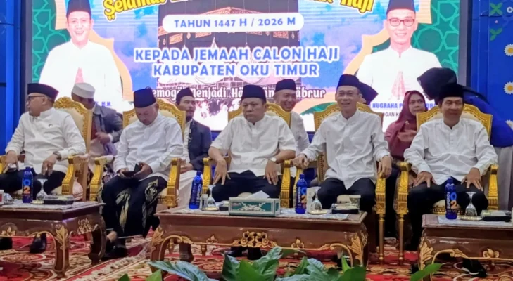 Menuju Tanah Suci, 437 Jemaah Haji OKU Timur Dilepas dengan Doa dan Harapan oleh Bupati dan Wakil Bupati