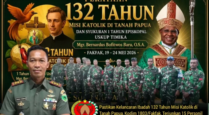 Dandim 1803/Fakfak Tegaskan Komitmen Jaga Keamanan, Perayaan 132 Tahun Misi Katolik di Fakfak Berlangsung Kondusif