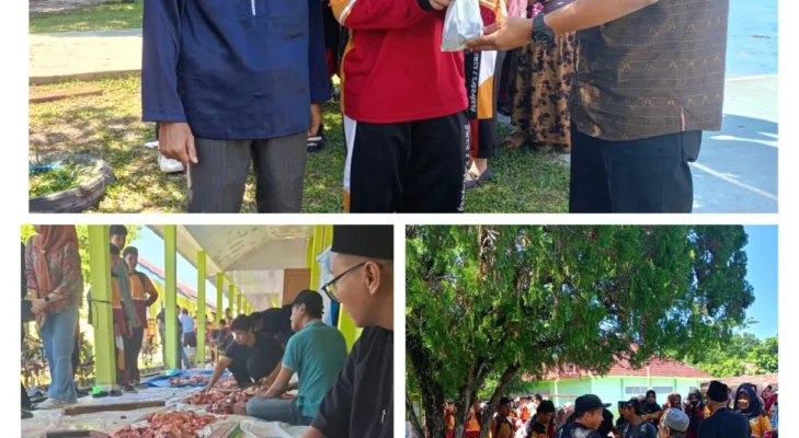 Momentum Idul Adha 1447 H, SMKN 2 Kayuagung Gelar Penyembelihan Hewan Kurban dan Bagikan Ratusan Paket Daging untuk Warga
