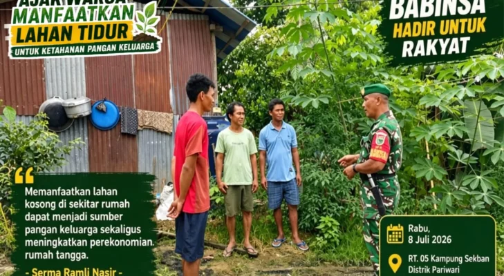 Bangun Kemandirian Pangan dari Pekarangan Rumah, Babinsa Fakfak Dorong Warga Kelola Lahan Kosong Menjadi Sumber Penghasilan