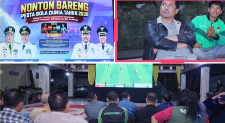 Ribuan Warga Padati Pendopoan Hotel Samudera Muaradua, Bupati Abusama Ajak Perkuat Kebersamaan Lewat Nobar Piala Dunia 2026