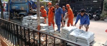 Cegah Banjir, Petugas Gabungan Angkut 500 Karung Lumpur dari Saluran Jelambar