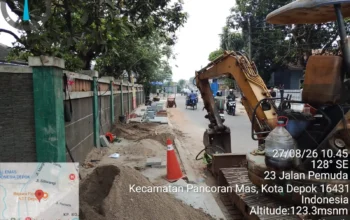 Jalan Pemuda Depok Ditutup Semalam untuk Pekerjaan Crossing, Ini Jalur Penggantinya
