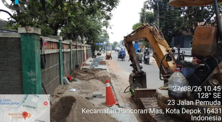 Jalan Pemuda Depok Ditutup Semalam untuk Pekerjaan Crossing, Ini Jalur Penggantinya