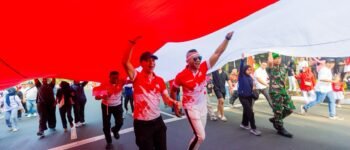 Bendera Merah Putih Membentang 500 Meter di Bogor